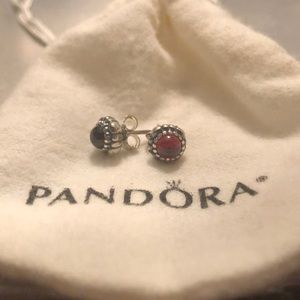 Pandora - birth stone (January) stud earrings